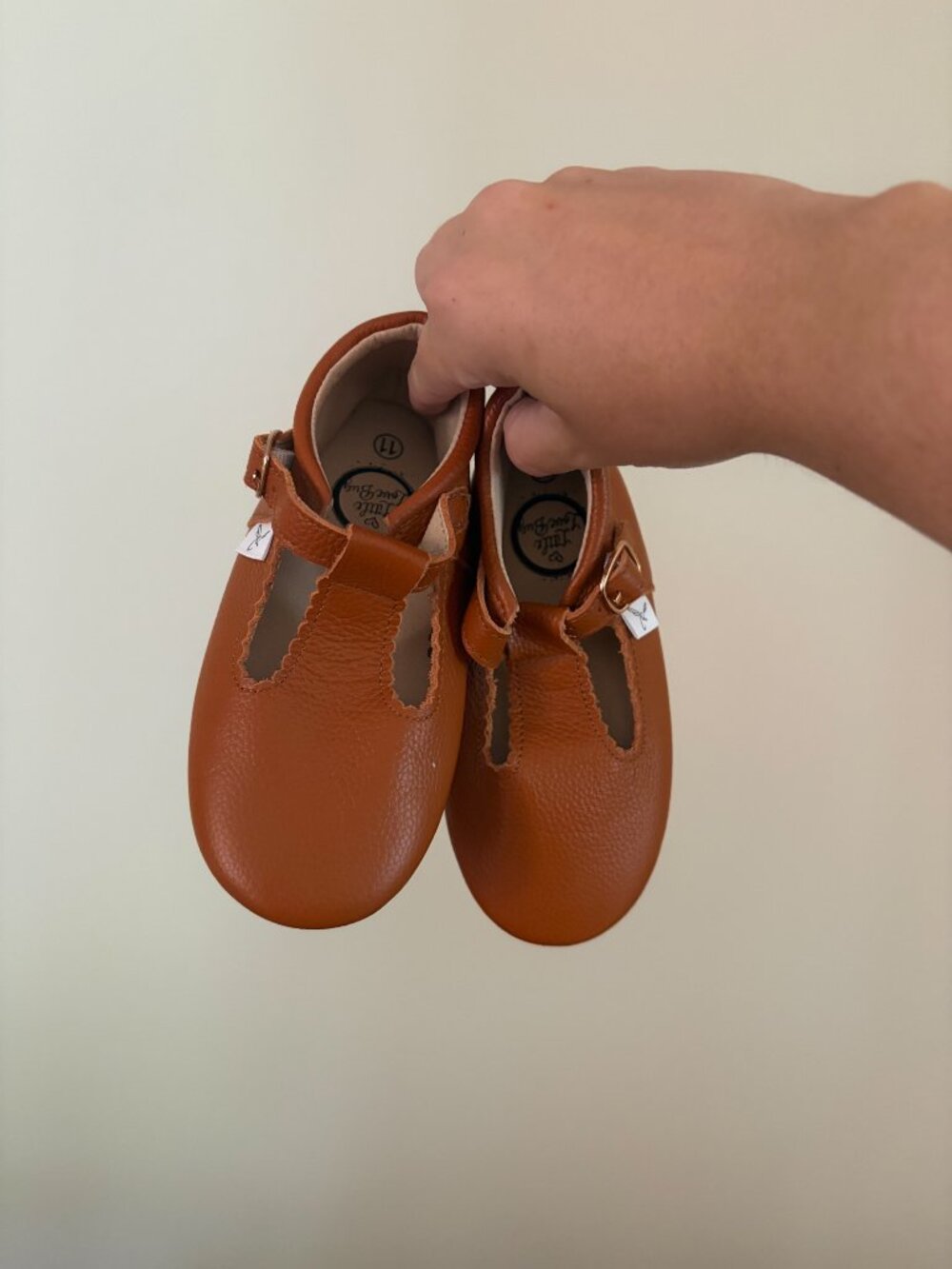 Little Love Bug Brown Leather toddler Shoes Size 11
